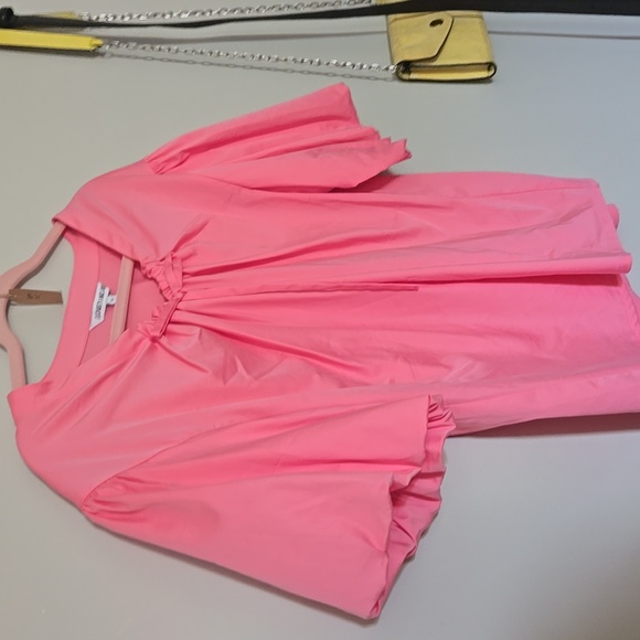 Elizabeth and James Pink Puff Sleeve Blouse Top Medium - Picture 3 of 3